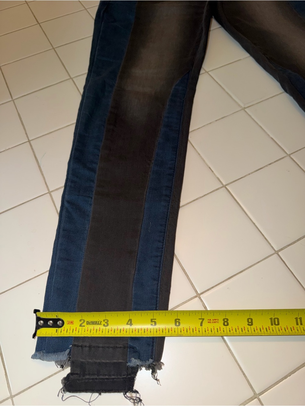 Women’s two tone denim jean pants party travel summer winter casual sport fray - Picture 6 of 9